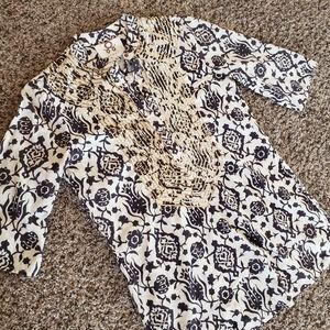 FIGUE Patterned Blouse w/ Sequin Detailing XS